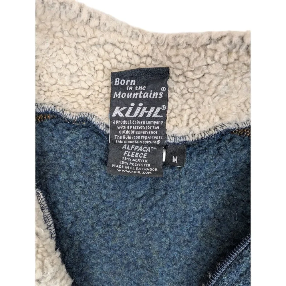 Kuhl Alfpaca Fleece‎ Pullover Jacket Men’s Medium Blue 1/4 Zip Classic Fit